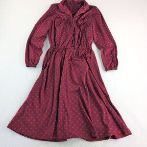 Vintage SEARS The Fashion Place GrandmaCore PrairieGirl Shirtwaist Dress Brick R
